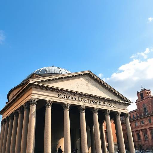 Il Pantheon a Roma, un capolavoro dell'architettura romana antica.
