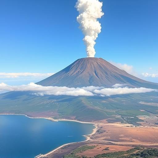 Il vulcano Etna visto dalla costa siciliana
