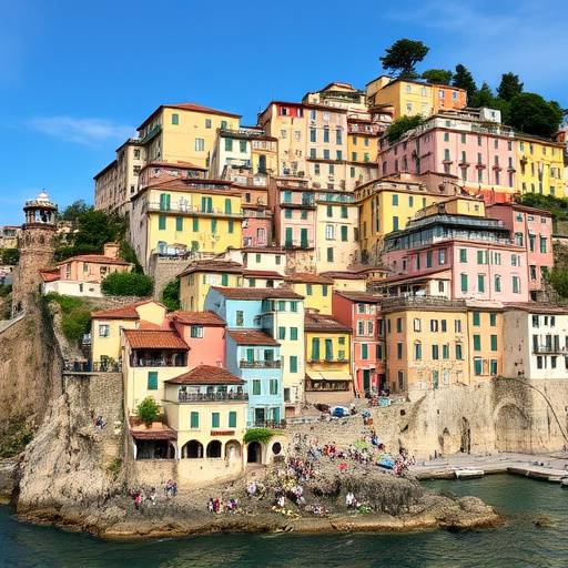 Le Cinque Terre in Liguria con case colorate a picco sul mare